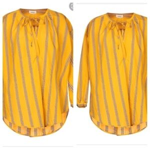 Ottod'Ame Anthropologie Striped Long Sleeve Linen Top sz L